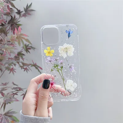 Silver Foil Dried Flowers For Mobile Phone Cases Epoxy Transparent
