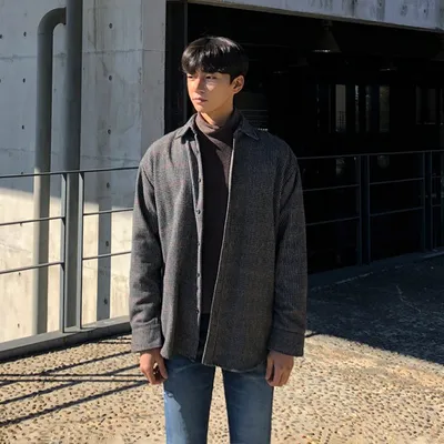 Men's long sleeve plaid shirt