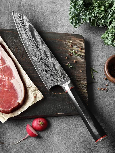 Japanese Imported Damascus Steel Slicing Knife Kitchen Knife For Cutting Meat