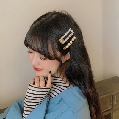 Sweet Pearl Marble Hairpins Styling Side Clips Barrette Hair Accessories