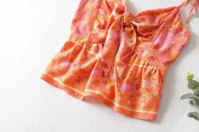 Ruffled Knotted Sling Top