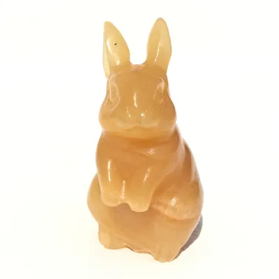 Natural Crystal Raw Stone Rabbit Carving Craft