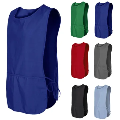 Women's Round Neck Pocket Strap Protective Vest Solid Color Household Vest Apron