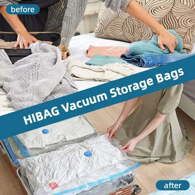 Eco-Friendly Clothes And Bedding Space-Saving Compression Bags, 4 Medium Bags, 4 Large Bags, 2 Extra Large Bags With Pump