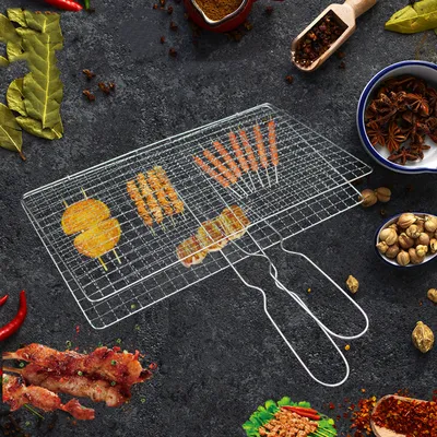Home Fashion Stainless Steel Grilled Fish Clip