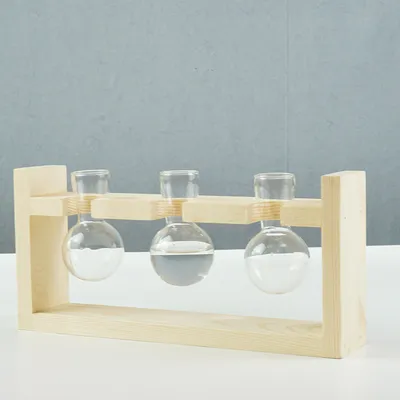 Simple wooden desktop round ball container