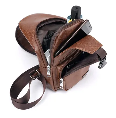 USB Portable Charging Chest Bag Messenger Bag