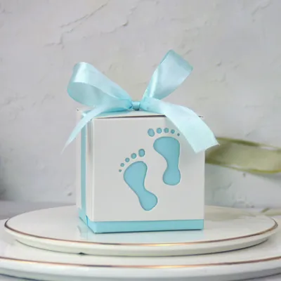 Hollow Baby Footprints Wedding Candy Box