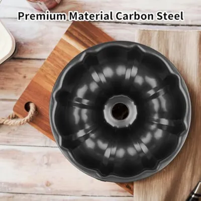 Non-stick Cake Pan Heavy Duty Carbon Steel Fluted Tube Round Cake Baking Pan Pound Cake Pan Buntz Cake Pan Tube Bakeware Cake Mold Baking Mold For Jello Gelatin Chocoflan Flan