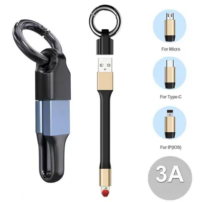 Key Chain Data Cable Short Portable Fast Charge Line
