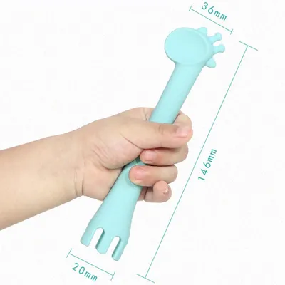 Baby food supplement cartoon silicone spoon