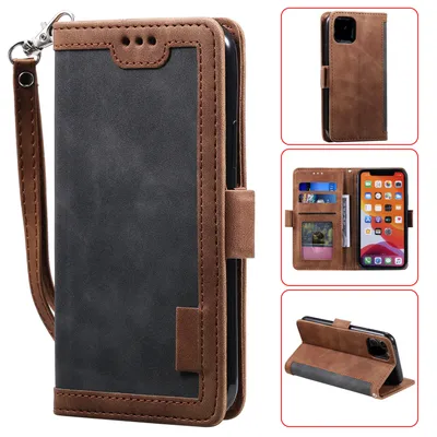 Compatible with Apple, For Iphone 12 Retro Leather Case Card SE Mobile Phone Case Phone Case