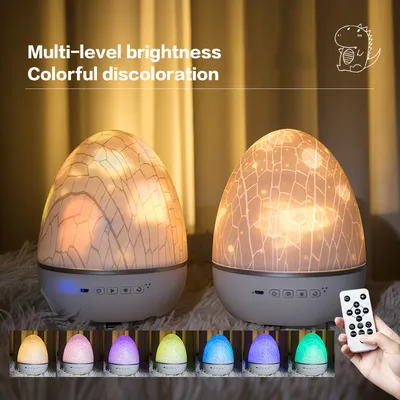 Night Light Dinosaur Eggshell Rotating Projector Romantic Starry Desk Lamp Colors Changing Gift For Children And Party