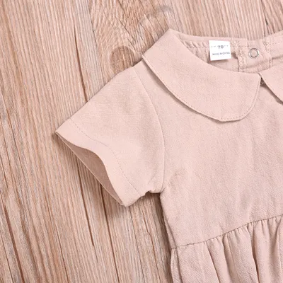 Baby Girl 3 Color Doll Collar Short Sleeve Halter