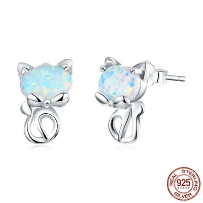 White Gold Plated Cute Animal Earrings