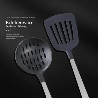 High Quality 5-piece Cooking Utensil Set - Stainless Steel Handle And Nylon Faucet, Non Stick Pan, Heat-resistant, Suitable For Home Use, Kitchen Gift, USPS Shipping, Supports Self Pickup