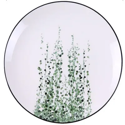 Green Plant Ceramic Plate Cartoon Fruit Plate
