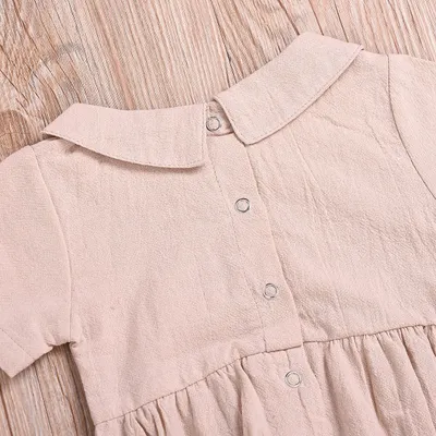 Baby Girl 3 Color Doll Collar Short Sleeve Halter