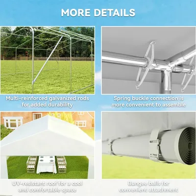 خيمة حفلات خارجية كبيرة من Outsunny بمقاس 23 × 39 قدمًا، مزودة بجدران جانبية ونوافذ واقية قابلة للإزالة، لون أبيض، عبوات متعددة