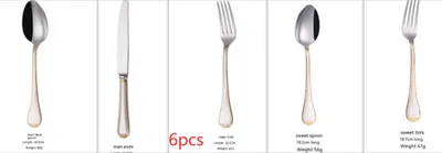Knife Fork And Spoon Hotel Restaurant Western Tableware Household Light Luxury Tableware Set
