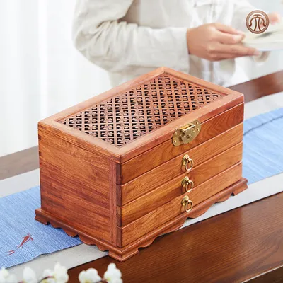 صندوق تخزين مكتبي من نوع الماهوجني