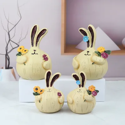 زينة الحرف المكتبية من راتنج غرفة المعيشة من Garlic Rabbit