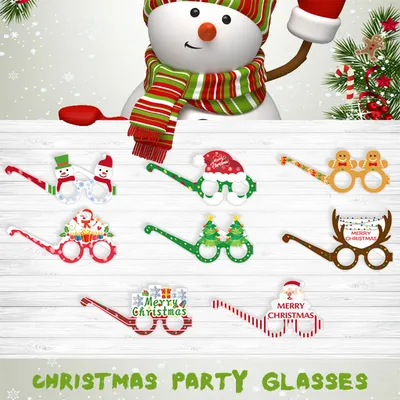 Christmas Children's Paper Glasses Party Decoration Supplies