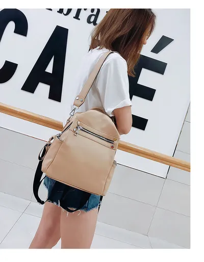 Fashion All-match Soft Leather Personalized School Bag