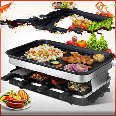 Black Household Smokeless Flat Bakeware Electric Oven