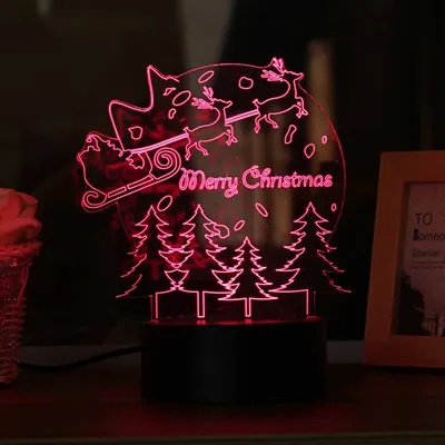 Christmas 3D table lamp colorful touch acrylic atmosphere light