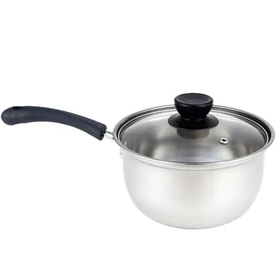 Set Of 3 Induction Non Stick Stainless Steel Cookware Kitchen Glass Lids Pot Pan