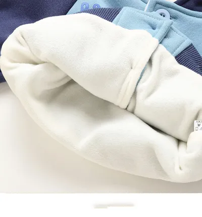 Baby Plus Fleece Hooded Jacket Autumn And Winter Clothes