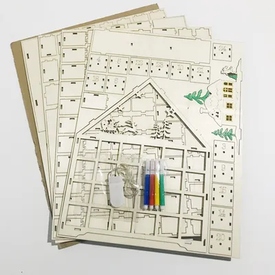 Christmas wooden calendar decorations