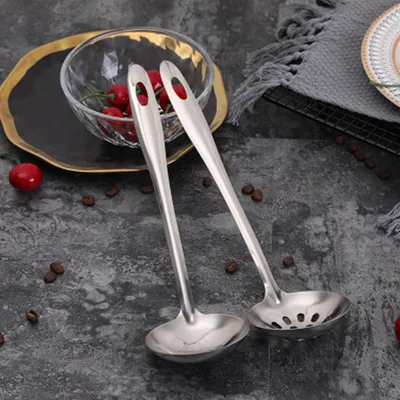 Hanging Stainless Steel Soup Spoon With Bare Body Handle Colander