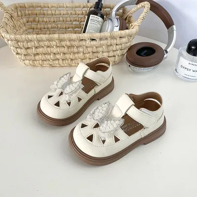 2026 New Summer Girls Princess Shoes, Fashion Kids Bow Sandals, Soft Sole Closed-Toe Summer