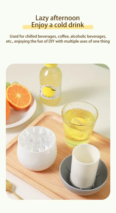 Ice Block Mold Silicone Mushroom Ice Cup Frozen Refrigerator Ice Grid Box Durable Easy Demould Bucket Homemade Crushed Ice Maker Ktichen Gadgets