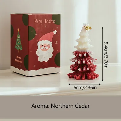 Merry Christmas Candle 3D Xmas Tree Shaped Aromatherapy Candles Ornaments Navidad New Year Party