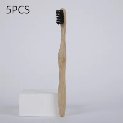 toothbrush with wavy handle bamboo wood