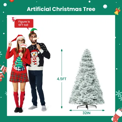 شجرة عيد ميلاد اصطناعية مضاءة مسبقًا، شجرة عيد ميلاد خضراء اصطناعية مضاءة مسبقًا من خشب التنوب المفصلي مع 347 طرف غصن، 120 مصباحًا متوهجًا