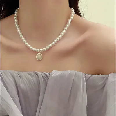 Cat's Eye Pearl Necklace For Women