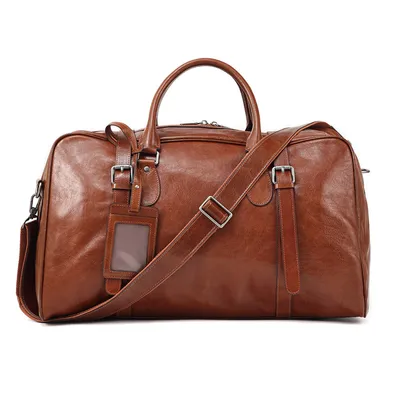 Vegetable Tanned Leather Luggage Bag, Men's Bag, Sports And Fitness Bag, Genuine Leather Business Handbag, Short Distance Outdoor Travel Bag