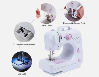 Portable Sewing Machine With 12 Stitches  Multifunctional For Beginners, Children, And Families
