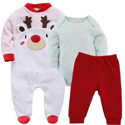 Cotton Baby Long-Sleeved One-Piece Romper
