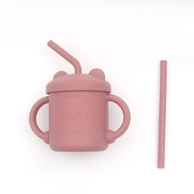 Tableware Infant Children's Silicone Learning Drink Straw Cup
