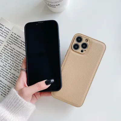 Solid Colour Leather Silicone Phone Case