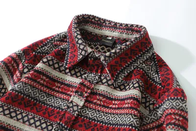 New Style Of Autumn And Winter Adds Thick Woolen Plaid Shirt Man