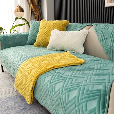 Home Fashion Simple Short Plush Sofa Cover