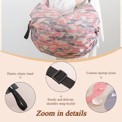 Large Capacity Shopping Bags Portable Foldable Reusable Grocery Bags Daily Commuting Picnic Camping Storage Bag