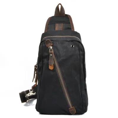 Multifunctional male mini canvas chest bag