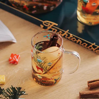 Christmas Gift High Beauty Creative Cup Christmas Snowman Glass Cup High Temperature Resistant
